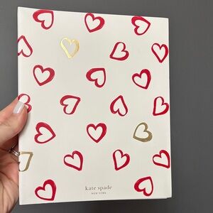 Kate Spade Red and Gold Heart Notebook